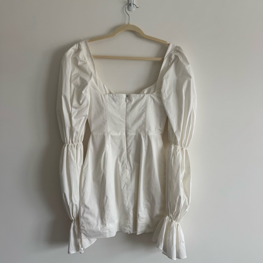 House of CB | Elsie White Puff Sleeve Corset Mini Dress ~ Medium - Picture 10 of 11